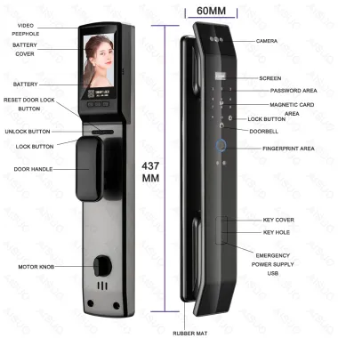 L16 Smart WiFi Tuya Intercom Face Fingerprint Door Lock