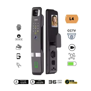 L4 Wifi 3D facial recognition CCTV smart Door Lock with Camera