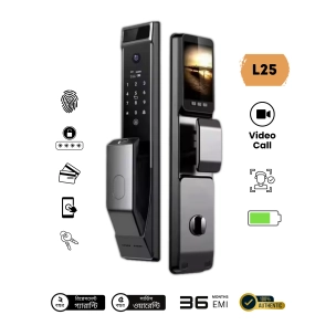 L25 WiFi Smart Door Lock with HD Peephole Camera & Biometric Access