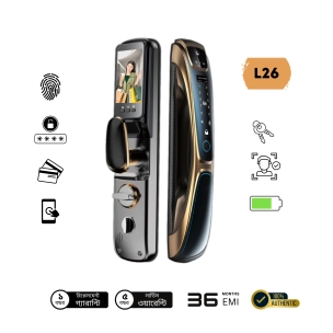 L26 Premium Golden Smart Door Lock with 3D Face Recognition